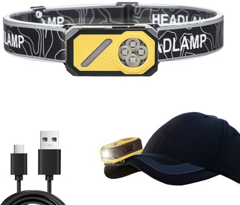 szaluyk - Luz LED para correr - Iluminación multicolor con clip y carga rápida USB | Lámpara de pecho para carreras, para familia, correas para corredores, collares, senderismo, camping y deportes