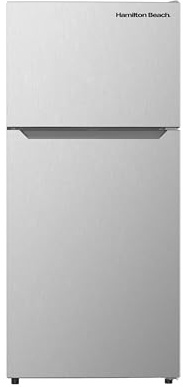 Hamilton Beach Frost-Free Top-Mount 2-Door Apartment Size Refrigerator, Stainless Steel, 18 cu. ft.
