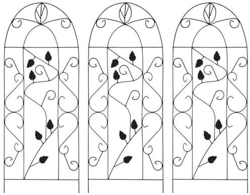 Mokuyary Soporte para Plantas trepadoras 3 uds Hierro Negro 40x100 cm Estantería para Macetas,Soporte para Plantas,Escalera de Flores para Jardín, Balcón y Sala de Estar