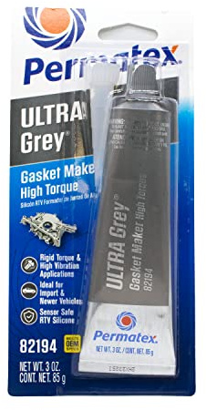 Permatex 82194 Ultra Grey RTV Silicone Gasket Maker : Low Odor, Sensor-Safe, Non-Corrosive Sealant with Oil Resistance 1 x 85g