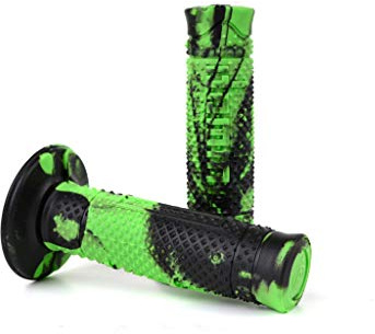 DOMINO 1 Paar Domino Snake Griffe grün-schwarz (Motorradgriffe) / Couple Handle Grips Domino Snake Green-Schwarz (Knobs Motorcycle)
