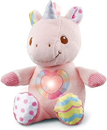VTech - Maé, Ma Licorne à Câliner, Peluche Licorne Bébé Interactive et Apaisante, Jouet d'Éveil Musical et Sensoriel, Cadeau de Naissance Bébé - Contenu en Français