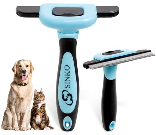Sinko Deshedding Brush for Dogs & Cats, Pet Grooming Brush, Skin Friendly Deshedding Tool, Dog Brush for Shedding, Effectively Reduces Shedding by up to 95% for Short Medium Long Pet Hair (Blue)