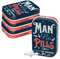 Nostalgic-Art Retro Pillendose, 4 x 6 x 1,6 cm, Man Flu Pills (4er-Set) – Geschenk-Idee für Nostalgie-Fans, mit Pfefferminz-Dragees, Vintage Design