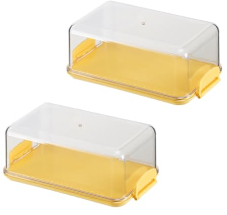 FANXIYA 2STK Butterdose mit Verschluss Butterschale Stapelbare Butter Dish mit Lid Butterbehälter Mehrzweck Butterdose BPA-Frei Butter aufbewahrung im Kühlschrank