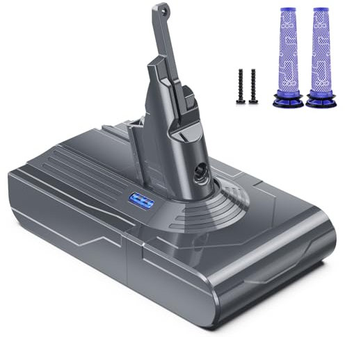 V8 Akku 6500mAh, Keenstone Ersatzakku Für Dyson SV10 V8 Absolute Animal Motorhead Fluffy Slim Fluffy Total Clean Extra mit 2 Filtern