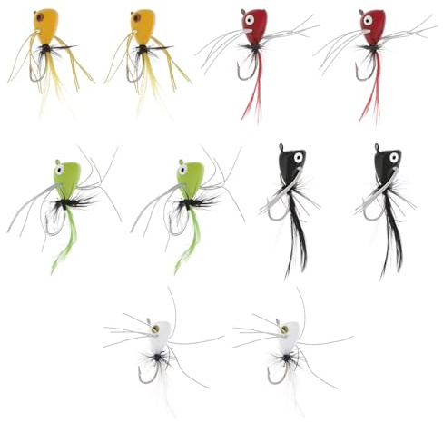 EMSea 10 Pezzi Di Esche Popper Per La Pesca A Mosca Per La Pesca A Mosca Attira L'attenzione Dei Pesci In Diverse Condizioni Dell'acqua Kit Di Esche Da Pesca