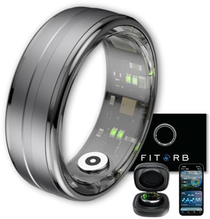 Fitorb Smart Ring Pro - Das Original. High-Tech Fitness- & Gesundheitsring, Schlafanalyse, 24/7 Aktivitätstracking. Temperaturmessung, Stress. Proberinge. (Saturn, Grau, 20,0 mm (10))