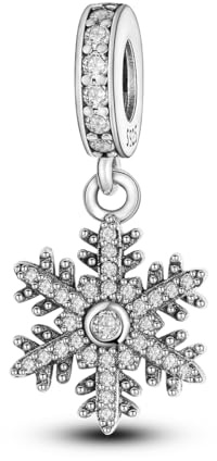 HONGRUI 925 Sterling Silver Charm for Bracelets Necklace Fashion Heart Bow Flower Family Butterfly Pendant Bead Charm for Women Festival jewelry gifts (Silver snowflakes)