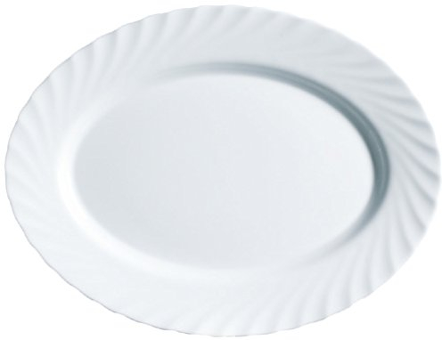 Arc International 65669 ARC 65669-Plato Ovalado Trianon, 35 cm, Porcelana, Color Blanco