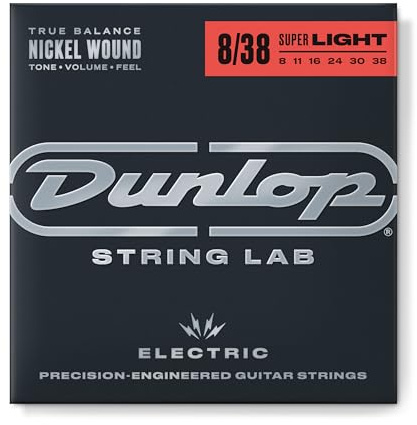 JIM DUNLOP DEN0838 - Cuerdas para guitarra eléctrica - Electric Nikel Perfomace + 8-11-16-24-30-38