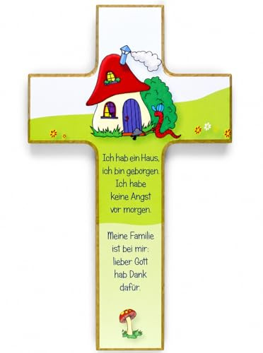 MaMeMi Taufgeschenke Direkt - Croce per bambini, decorazione: fungo