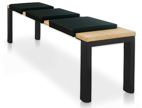 Lycce Bankauflage Klemmkissen 1 Leiste, Sitzkissen Kunstleder schwarz, Banktiefe ab 35 cm