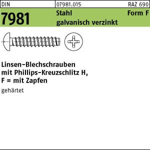 DIN 7981 Stahl 3,9 x 9,5 -F-H galv. verzinkt passiviert gal Zn VE=S Blechschrauben 1000 Stück