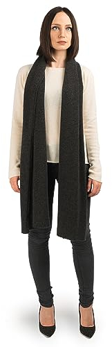 Dalle Piane Cashmere - Breiter schal aus 100% Kaschmir - Made in Italy - für Frau, Farbe: Anthrazit, Einheitsgröße