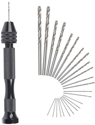 MINI taladro de mano Twist Drill Bits +25 micro brocas helicoidales inalámbricos de aluminio pin atornillado Herramientas giratorias brocas helicoidales adjustable Pyrograbado casa plástico agujero