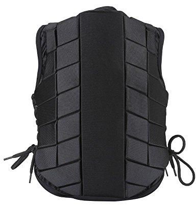 Wakects Kinder-Sicherheitsweste rückenprotektor Schwarz reiten mit Reißverschluss und verlängerter Polsterung für Radfahren oder andere Sportarten(cm)