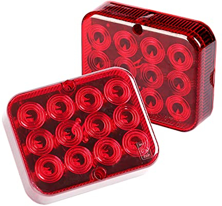 Qiping 2 x Rot 12V Nebelschlussleuchte LED Wohnwagen Bremslicht für PKW Anhänger Bord, LKW, Traktor, Landwirtschaftliche Fahrzeuge
