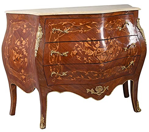 Palazzo Cat985 Commode baroque avec incrustations de bois Style ancien