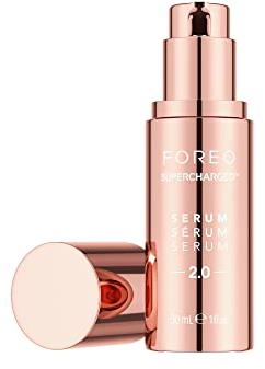 FOREO SUPERCHARGED SERUM 2.0 - Serum Acido Hialuronico- Colágeno Ácido Hialurónico y Vitamina E - Gel Conductor Radiofrecuencia Facial - Escualano - Vegano - Todas las pieles - 30 ml