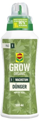 COMPO GROW ORGANIC Wachstum Dünger für Spezialkulturen - Dünger für Indoor & Outdoor - Spezialdünger für die Wachstumsphase - organisch - 500ml, braun