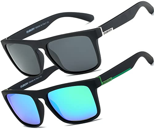 HGDGears Occhiali da sole polarizzati per uomini donne guida ciclismo pesca retrò occhiali da sole protezione UV(Verde+Nero)
