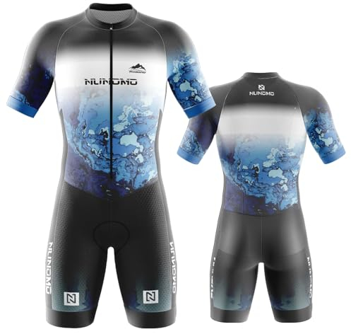 Herren Pro Trisuit Kurzarm Triathlonanzug für Ironman, Triathlon Anzug Kurzarm Trisuit Triathlon Einteiler Kurz - 3Taschen für Wettkampf Run, Cycle, Swim Triathlon-Anzug (Type-3,XL)