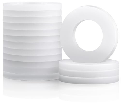 Jeboler 50 Stück Kunststoff Unterlegscheiben M6, DIN 125 Nylon Beilagscheiben Flache Kunststoffscheiben Karosseriescheiben Distanzscheiben mit Kleinem Außendurchmesser für Schrauben & Muttern