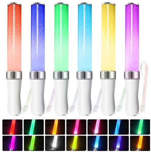 PORFOYO Set di 6 barre luminose a LED, 15 colori, per feste, feste, concerti, aste luminose a LED, per Natale, concerti, feste, matrimoni