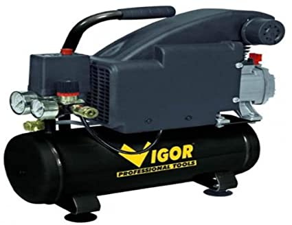 Vigor VCA-9L Compresseur, 220 V, 1 cylindre, transmission directe, 1 CV, 9 L