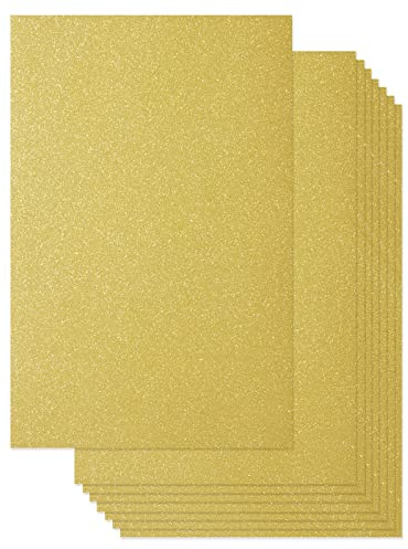 Glitter Cardstock Paper - 24-Pack Gold Glitter Paper for DIY Craft Projects Birthday Party Decorations Scrapbook Double-Sided 250GSM 8 x 12 inches