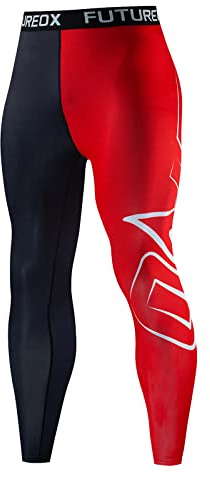 Blingko Collant De Running Homme Sport Noir Longue Legging Fitness Pantalon de Compression Séchage Rapide Baselayer Tight Respirant Base Layer pour Entraînement Jogging Cyclisme Course