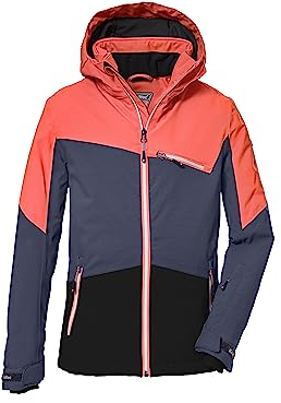 killtec Mädchen Skijacke/Funktionsjacke mit abnehmbarer Kapuze und Schneefang, wasserdicht KSW 182 GRLS SKI JCKT, hellkoralle, 176, 39904-000