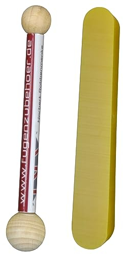 NR-Fugenzubehör NR120 Profi Fugenabzieher Set 2-teilig | extrem strapazierfähige Gummi Abzieher für Silikon und Acryl | für Fugen von 7 – 11 mm Breite | mit Fugenrobbe12 Eckabzieher