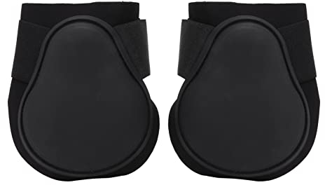 Pferde-Stützgamaschen, Neopren-PU-Schale, Hochgeschwindigkeitssport-Pferdegamaschen, Beinschutz, Sichere Pferdebeingamaschen, (Schwarze Hinterbeine M 20x10x6cm)