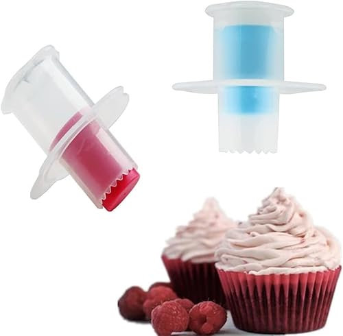 2 Stück Aushöhler für Cupcakes, Kuchenentkerner, Kunststoff Cupcake-Ausstecher Plunger Kreisschneider Kern-Remover Muffin Kuchen, Ausstechform zum Dekorieren von Gebäck