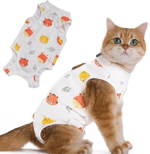 XYTAHDM Traje de Recuperación para Gato, Leotardo Postoperatorio para Gato, Traje Quirúrgico Postoperatorio para Gato, para Heridas Abdominales o Afecciones de la Piel, para 4-7 kg (Estilo B)