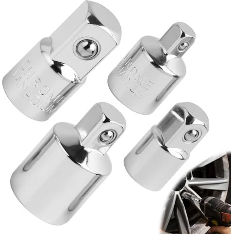 Annlpoy 4pcs Adaptador de Llave de Vaso,Convertidores de Tamaño en Acero Cromo Vanadio para Automoción y Bricolaje