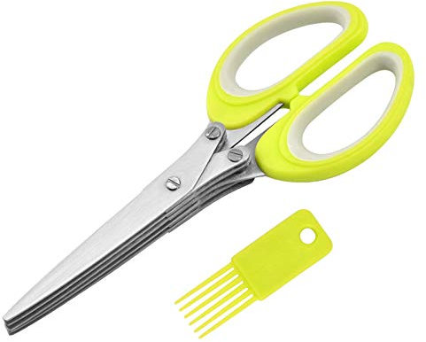 Windmilne Tijeras de Cocina, Tijeras Resistentes de 5 Capas, afiladas, multifunción, aptas para lavavajillas, aptas para Carne, Pollo, Pescado, Aves y Hierbas.