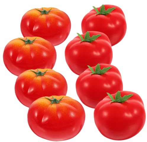 Healifty 8pcs Tomates Artificielles Réalistes en Mousse et Plastique, Légères Design Haute Simulation, comme Accessoires Photo Vitrines de Légumes