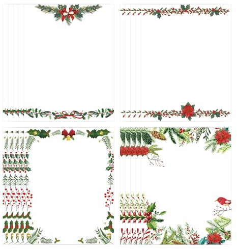 Christmas Stationery Paper 60pcs Merry Christmas Letter (Red)