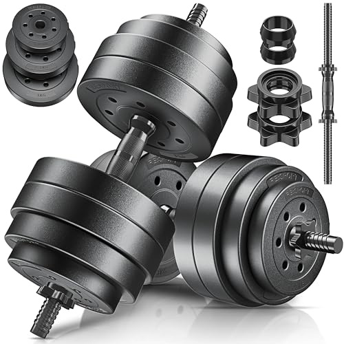 RE:SPORT 2er Hanteln Set verstellbar 15/20/30/40 kg | Hantelset mit 2 Kurzhanteln | Hantel mit Gewichten & 4 Sternverschlüsse | Fitness Kurzhantel für Muskelaufbau, Workout & Zuhause