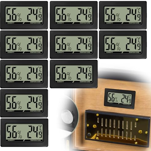 Minitermometer hygrometer luftfuktighetsmätare mini hygrometer termometer, reptiler digital inomhus, för kontor, kök, inkubator trädgårdar