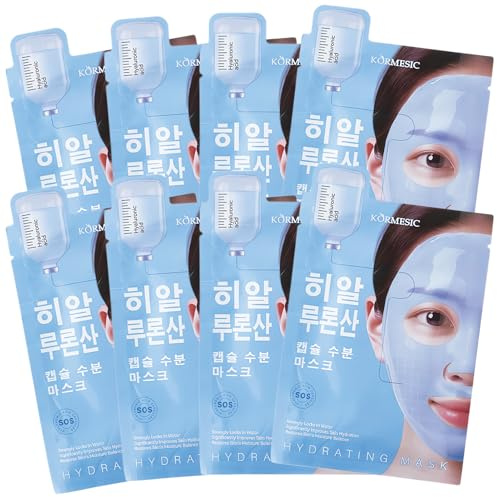 8 Piezas Mascarilla de Hidrogel Hialurónico, Masque Collagene, Mascarilla Hidratante Facial, Daily Care mascarilla Facial, para Hidratación, Antiarrugas, Limpieza