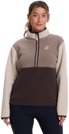 RevolutionRace Canyon Half-Zip Pile Fleece für Damen, Outdoor Teddy Fleecejacken perfekt für Wanderungen und Outdoor-Abenteuer