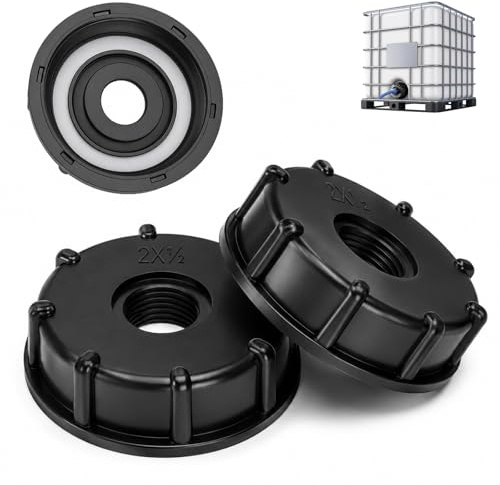 TLDBATICE 2 Pcs Adaptador IBC 1000 litros, Tapon Deposito 1000 litros, Adaptador de DepóSito IBC, Adaptador Bidon 1000 litros para VáLvula De Tonelada IBC