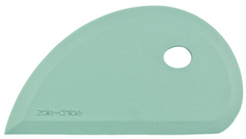 Zoie + Chloe Multipurpose Silicone Bowl Scraper - Dough Scraper for Cleaning Mixing Bowls, Baking Pan - Silicone Scraper Spatula For Painting, Smoothing, Frosting, Cake Decorating - Blue, 7x3.75