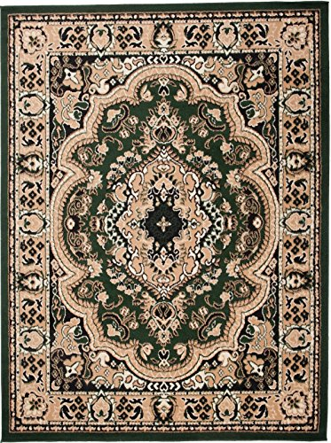 Carpeto Orientteppich Teppich Grün 250 x 350 cm Medaillon Muster Kurzflor Verona Kollektion