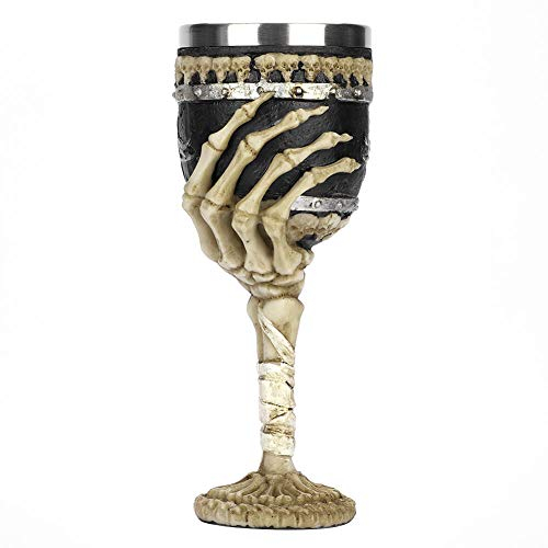 Gobelet à Vin Cool Halloween Mug 3d Tasse de Crâne Gobelet à Cafe Thé en Acier Inoxydable Coupe d'Eau Boire Bière Motif Griffe Calice Squelette pour Cadeau Noël Anniversaire Fête (Gobelet de Crâne-C)