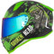 Broken Head Jack S. V2 Pro - Integral-Helm Grün- Sport-Motorrad-Helm Mit 2 Visieren (Klares + Gratis Grün Verspiegeltes Visier) - Größe S (55-56 cm)
